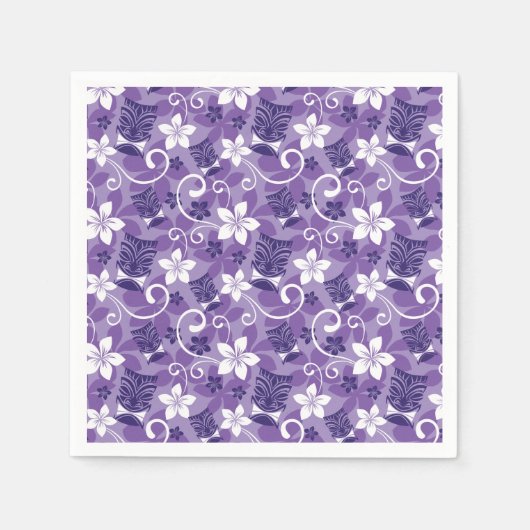 LUAU TIKI DESIGN (LILA) SERVIETTE (Vorderseite)