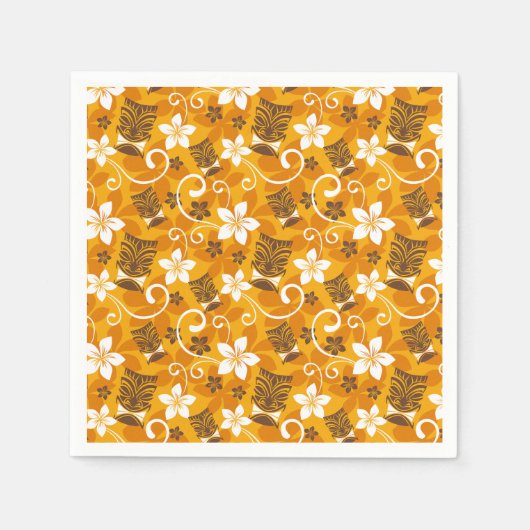 LUAU TIKI DESIGN (ORANGE) SERVIETTE (Vorderseite)