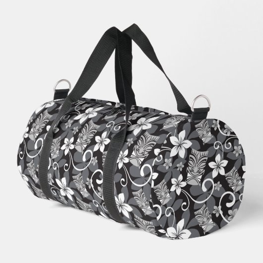 LUAU TIKI MUSTER (HOLZKOHLE) DUFFLE BAG (Linke Seite)