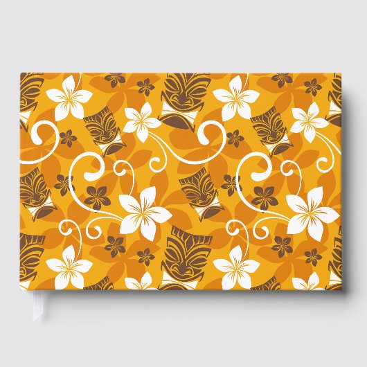 LUAU TIKI MUSTER IN ORANGE GÄSTEBUCH (Vorderseite)