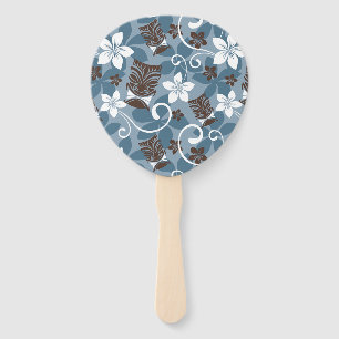 LUAU TIKI PATTERN (BLAU) FÄCHER