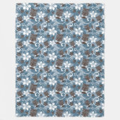 LUAU TIKI PATTERN (BLAU) FLEECEDECKE (Vorderseite)