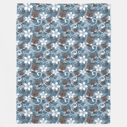 LUAU TIKI PATTERN (BLAU) FLEECEDECKE (Vorderseite)