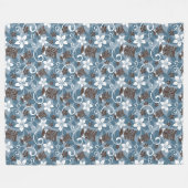 LUAU TIKI PATTERN (BLAU) FLEECEDECKE (Vorderseite (Horizontal))