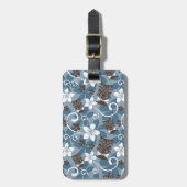LUAU TIKI PATTERN (BLAU) GEPÄCKANHÄNGER (Vorderseite vertikal)