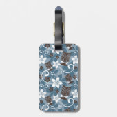 LUAU TIKI PATTERN (BLAU) GEPÄCKANHÄNGER (Rückseite vertikal)