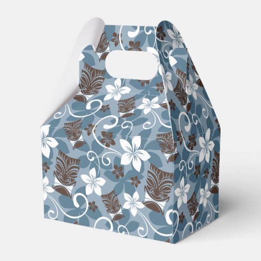LUAU TIKI PATTERN (BLAU) GESCHENKSCHACHTEL (Rückseite)