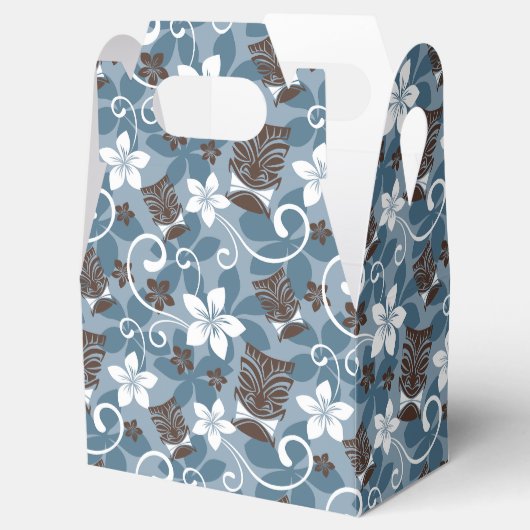 LUAU TIKI PATTERN (BLAU) GESCHENKSCHACHTEL (Geöffnet)