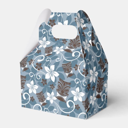 LUAU TIKI PATTERN (BLAU) GESCHENKSCHACHTEL (Vorderseite)