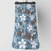 LUAU TIKI PATTERN (BLAU) GOLF HEADCOVER (Rotieren 90)