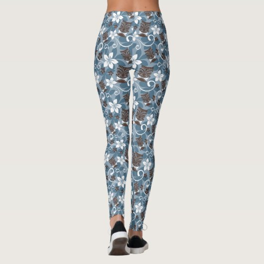 LUAU TIKI PATTERN (BLAU) LEGGINGS (Rückseite)