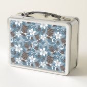 LUAU TIKI PATTERN (BLAU) METALL BROTDOSE (Rückseite)