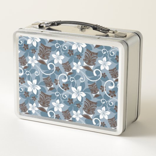 LUAU TIKI PATTERN (BLAU) METALL BROTDOSE (Rückseite)