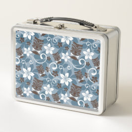 LUAU TIKI PATTERN (BLAU) METALL BROTDOSE