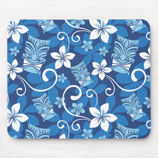 LUAU TIKI PATTERN (BLAU) MOUSEPAD (Vorne)