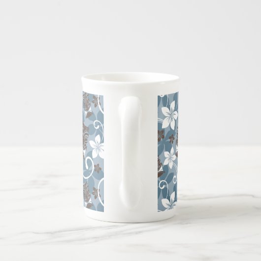 LUAU TIKI PATTERN (BLAU) PORZELLANTASSE (Rückseite)