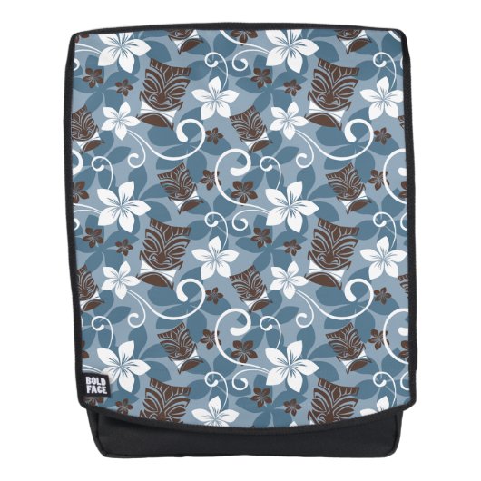 LUAU TIKI PATTERN (BLAU) RUCKSACK (Vorderseite)