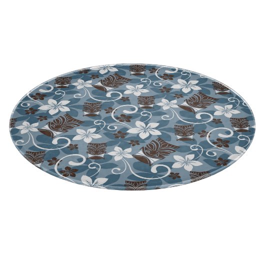 LUAU TIKI PATTERN (BLAU) SCHNEIDEBRETT (Ecke)