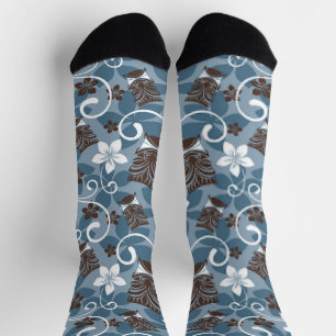 LUAU TIKI PATTERN (BLAU) SOCKEN
