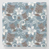 LUAU TIKI PATTERN (BLAU) STEINUNTERSETZER (Vorderseite)