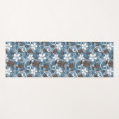 LUAU TIKI PATTERN (BLAU) YOGAMATTE (Vorderseite (Horizontal))