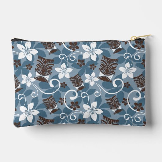 LUAU TIKI PATTERN (BLAU) ZUBEHÖRTASCHE (Rückseite)