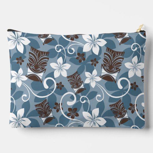LUAU TIKI PATTERN (BLAU) ZUBEHÖRTASCHE (Rückseite)