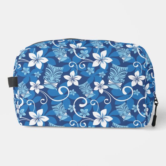 LUAU TIKI PATTERN (BRIGHT BLUE) DOPP KIT WASCHBEUTEL (Vorderseite)