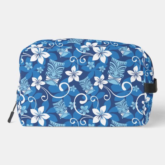 LUAU TIKI PATTERN (BRIGHT BLUE) DOPP KIT WASCHBEUTEL (Rückseite)