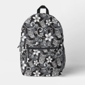 LUAU TIKI PATTERN (CHARCOAL) BEDRUCKTER RUCKSACK (Vorderseite)