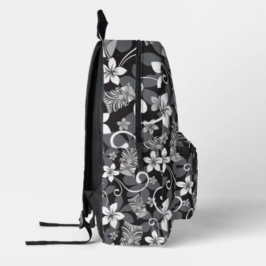 LUAU TIKI PATTERN (CHARCOAL) BEDRUCKTER RUCKSACK (Links)