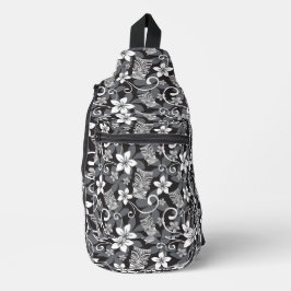 LUAU TIKI PATTERN (CHARCOAL) CROSSBODY BAG