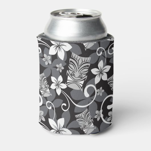 LUAU TIKI PATTERN (CHARCOAL) DOSENKÜHLER (Kanne Rückseite)