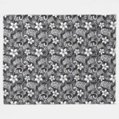 LUAU TIKI PATTERN (CHARCOAL) FLEECEDECKE (Vorderseite (Horizontal))