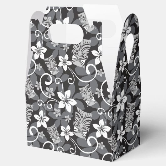 LUAU TIKI PATTERN (CHARCOAL) GESCHENKSCHACHTEL (Geöffnet)