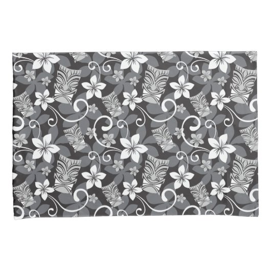 LUAU TIKI PATTERN (CHARCOAL) KISSENBEZUG (Vorderseite-Rechts)