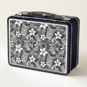 LUAU TIKI PATTERN (CHARCOAL) METALL BROTDOSE (Rückseite)