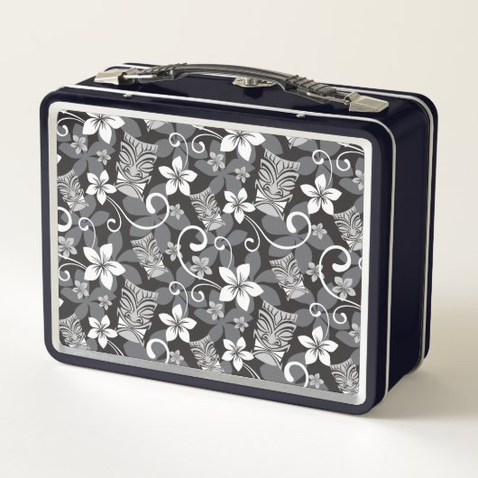 LUAU TIKI PATTERN (CHARCOAL) METALL BROTDOSE (Rückseite)