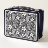 LUAU TIKI PATTERN (CHARCOAL) METALL BROTDOSE (Vorderseite)