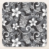 LUAU TIKI PATTERN (CHARCOAL) RECHTECKIGER PAPPUNTERSETZER (Vorderseite)