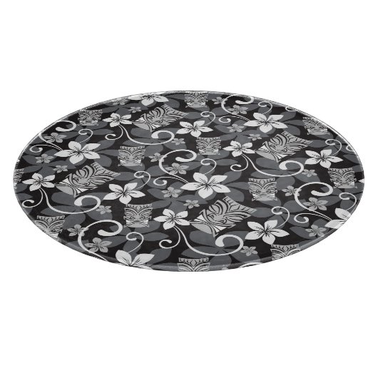 LUAU TIKI PATTERN (CHARCOAL) SCHNEIDEBRETT (Ecke)