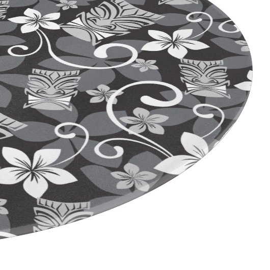 LUAU TIKI PATTERN (CHARCOAL) SCHNEIDEBRETT (Ecke)