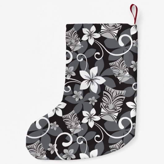 LUAU TIKI PATTERN (CHARCOAL) SMALL CHRISTMAS STOCK KLEINER WEIHNACHTSSTRUMPF (Rückseite)