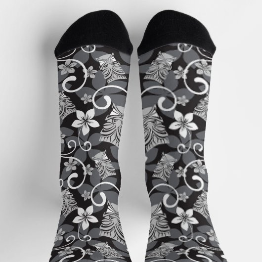 LUAU TIKI PATTERN (CHARCOAL) SOCKEN (Oben)