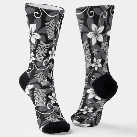 LUAU TIKI PATTERN (CHARCOAL) SOCKEN (Gewinkelt)