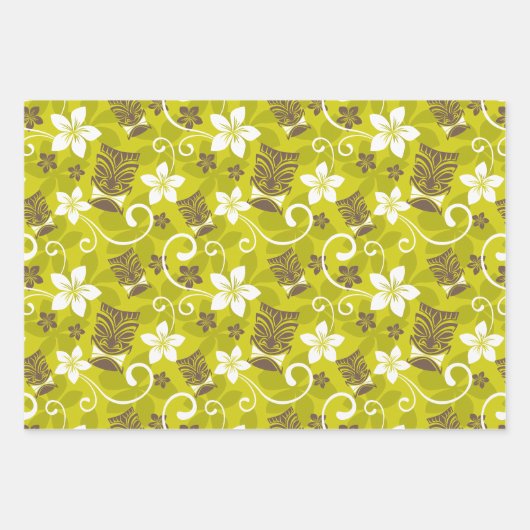 LUAU TIKI PATTERN GESCHENKPAPIER SET (Vorderseite 2)