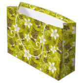 LUAU TIKI PATTERN GROßE GESCHENKTÜTE (Rückseite Schrägansicht)