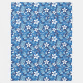LUAU TIKI PATTERN (HELLBLAU) FLEECEDECKE (Vorderseite)