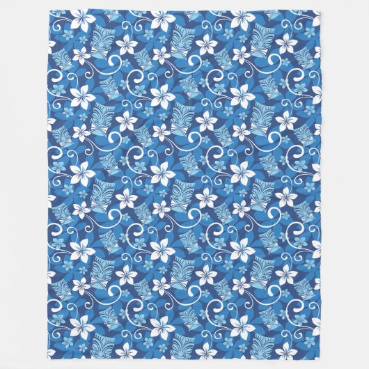 LUAU TIKI PATTERN (HELLBLAU) FLEECEDECKE (Vorderseite)