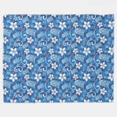 LUAU TIKI PATTERN (HELLBLAU) FLEECEDECKE (Vorderseite (Horizontal))